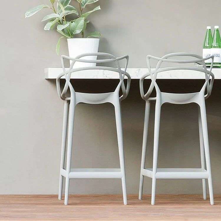 Bar Stool Plastic Grey - 2Pack