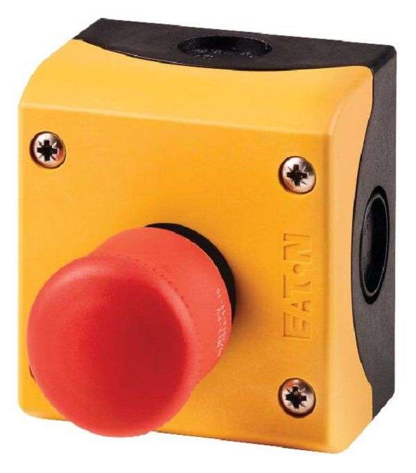 Eaton (M22-PV/KC02/IY) Emergency Stop Switch, DPST-NC