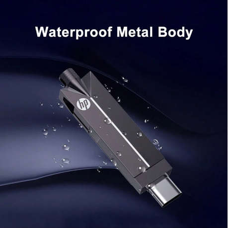 HP - Metal USB & Type C Flash Drive With 32BG Storage Capacity - Black