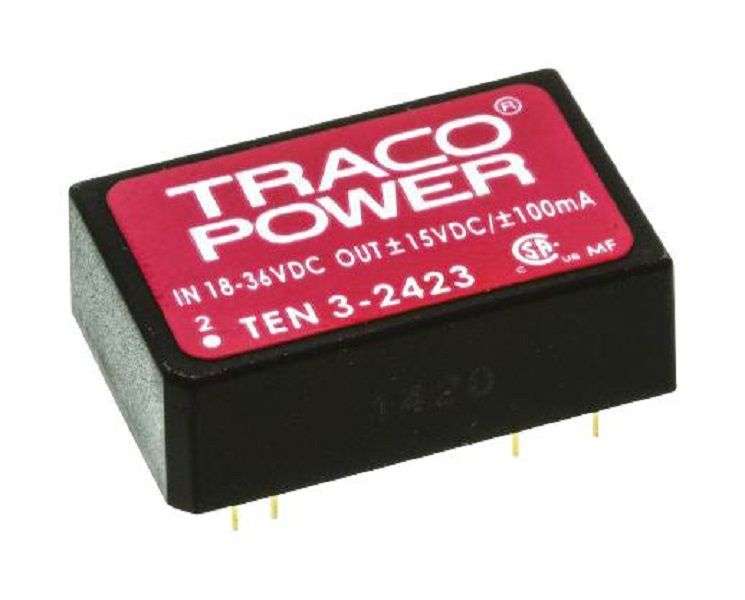 Traco Power (TEN 3-2423) Isolated Through Hole DC/DC Converter, 15V, 100mA