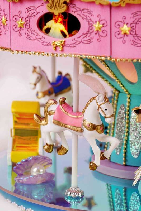 Cuteroom DIY Miniature Music Rotating House - Enchanted Carousel Music Box