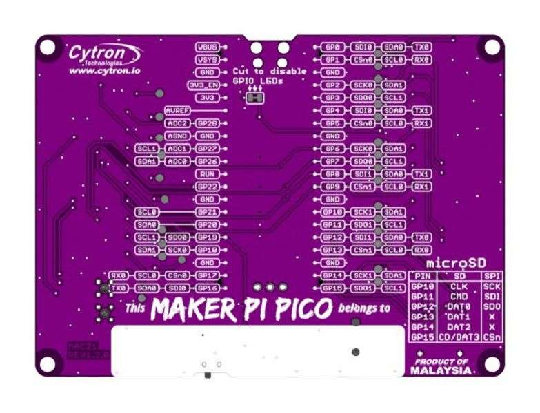 Cytron Maker-Pi-Pico-Nb Raspberry Pi Pico Board, 4.5 V To 5.5 V Supply