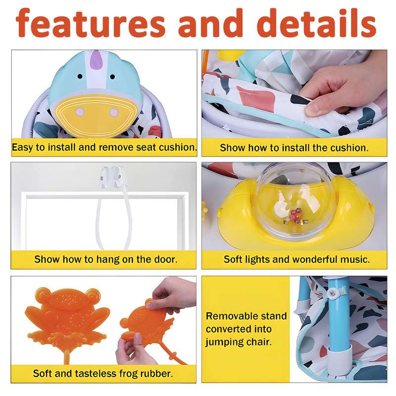 2-in-1 Baby Fitness Dining Swing Chair Activity Seat Doorway Jumper