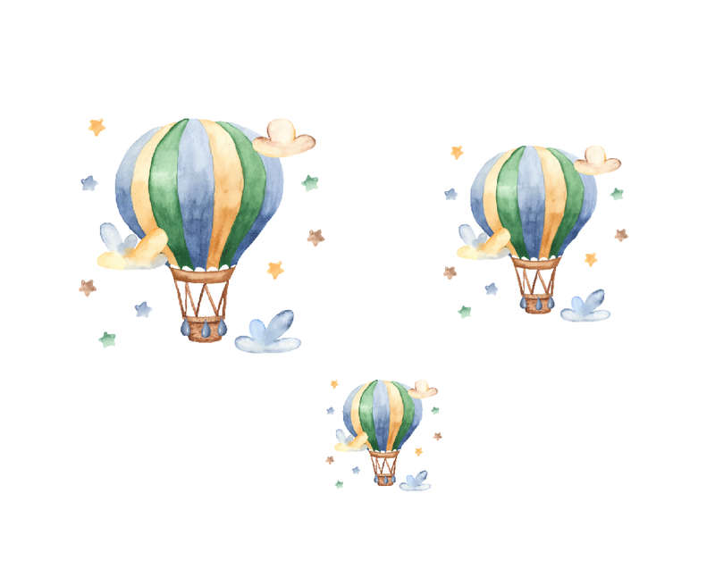 Wall Vinyl stickers - Hot air balloons - Nursery Room Wall