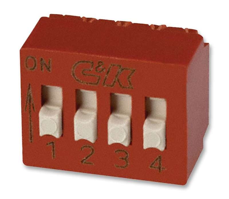 C&K Components (BD04AV) DIP / SIP Switch, SPST, 24 VDC, 25 mA