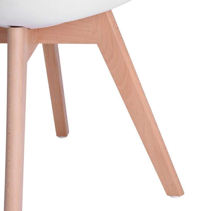 Modern Wooden Leg Chair - White