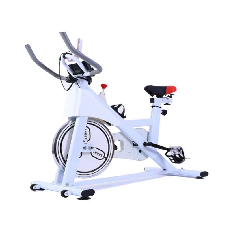 Indoors comfortable LCD Monitor Screen Spin Bike Home Exercise (White)