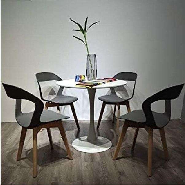 Plastic Kitchen Chairs 4 Pack - Black