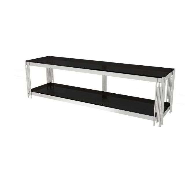 TV / Plasma Stands -Tempered Glass Top / Metal Frame - Silver, Black