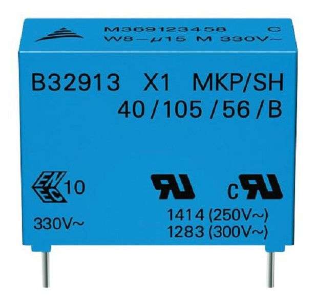 Epcos (B32912A5104M000) Safety Capacitor, Metallized PP, Radial Box - 2 Pin
