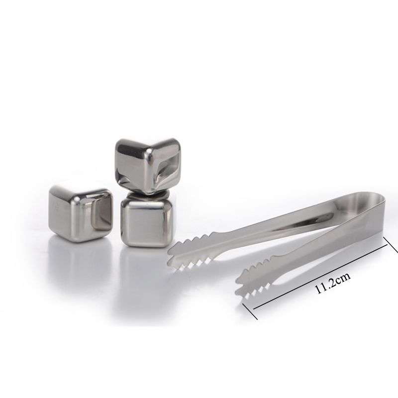 Set of 8 Stainless Steel Ice Cubes For Whiskey Juice
