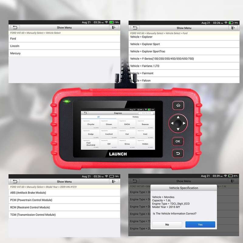 Launch Creader CRP123X OBD2 Engine/Transmission/ABS/SRS Diagnostic Scanner(Parallel Import) OPEN BOX