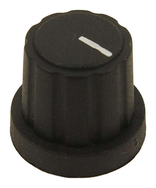 Multicomp Pro (MP3480) Knob, Splined Shaft, Black Cap and Marker Line