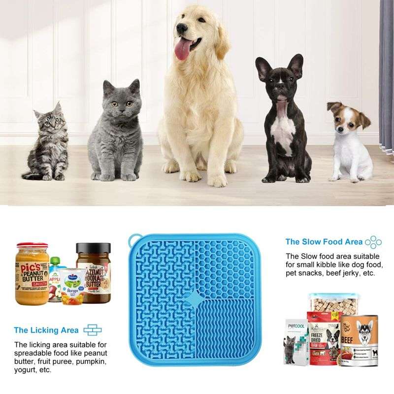 DHAO Dog Slow Feeder Licking Mat Dispensing Treater - Blue