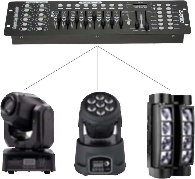 192 Channels DMX512 Controller Console for Stage Light Party DJ Disco
