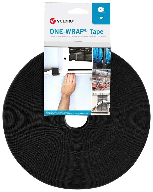 Velcro (VEL-OW64140) Tape, Hook and Loop, Strap, Roll, Black