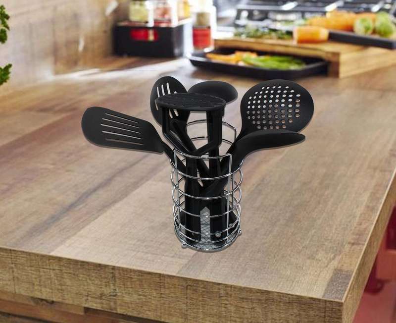 7 PIECE KITCHEN TOOL SET - BLACK