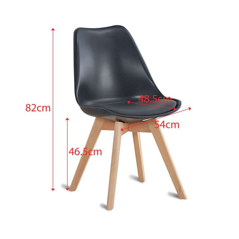 Shell Tulip Chair Set of 2 - Black