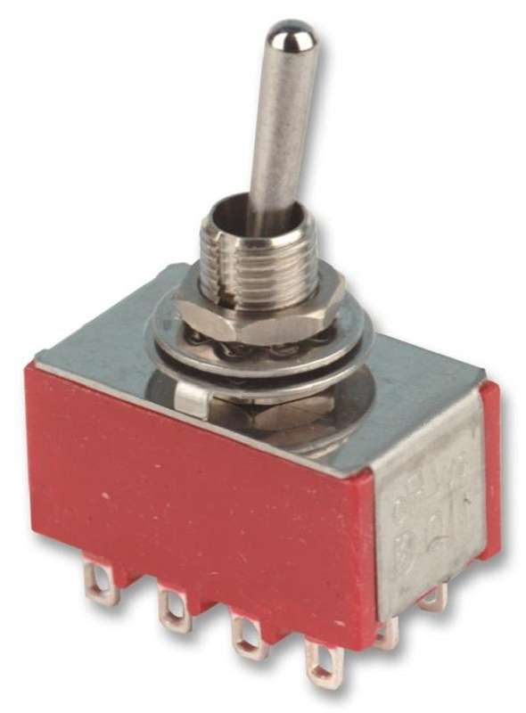 Multicomp Pro (1M46T1B5M1QE) Toggle Switch, On-On-On, 4PDT, Non Illuminated