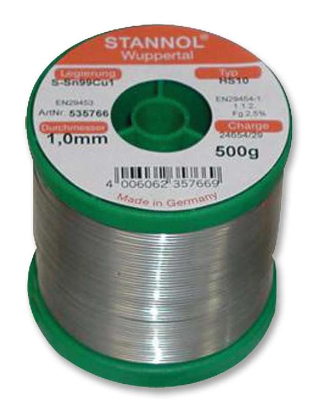 Stannol (535766) Solder Wire, Lead Free, 1mm Diameter, 227°C, 500g