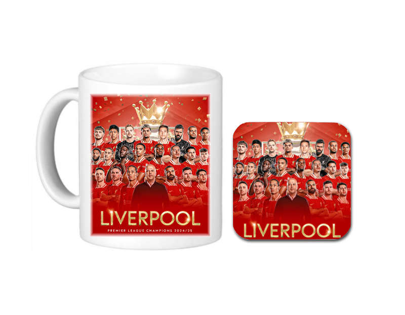 Liverpool Premier League Champions Mug & Coaster Set