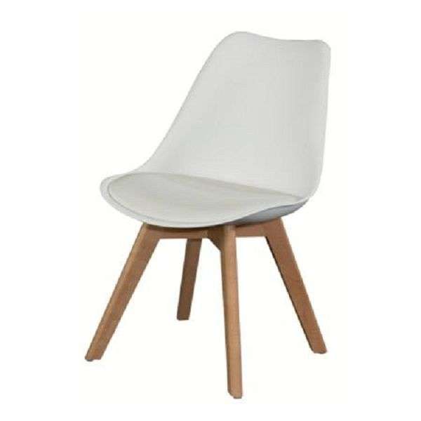 Timeless Classy Padded PU Leather Chair for All Occasions - White