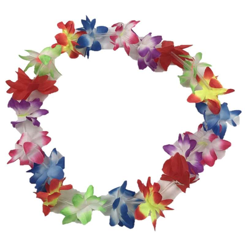 Hawaiian Hawaii Flower Wreath Lei Galand Necklace Wreath Plastic
