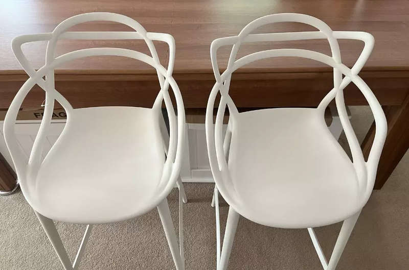 Bar Stool - Plastic 2pack White