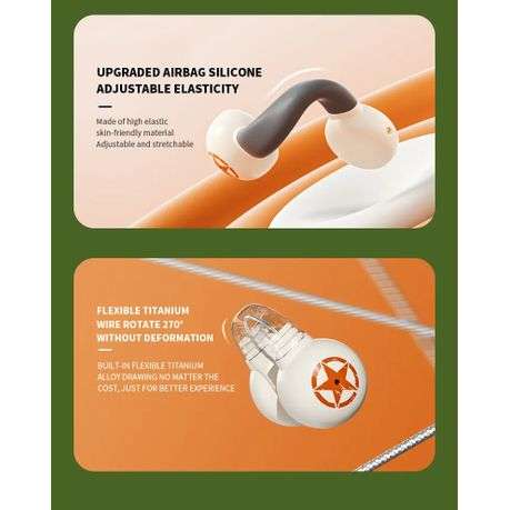 JEEP - EC002 - Wireless Ear Hook Earbuds With 270 Rotation - Orange