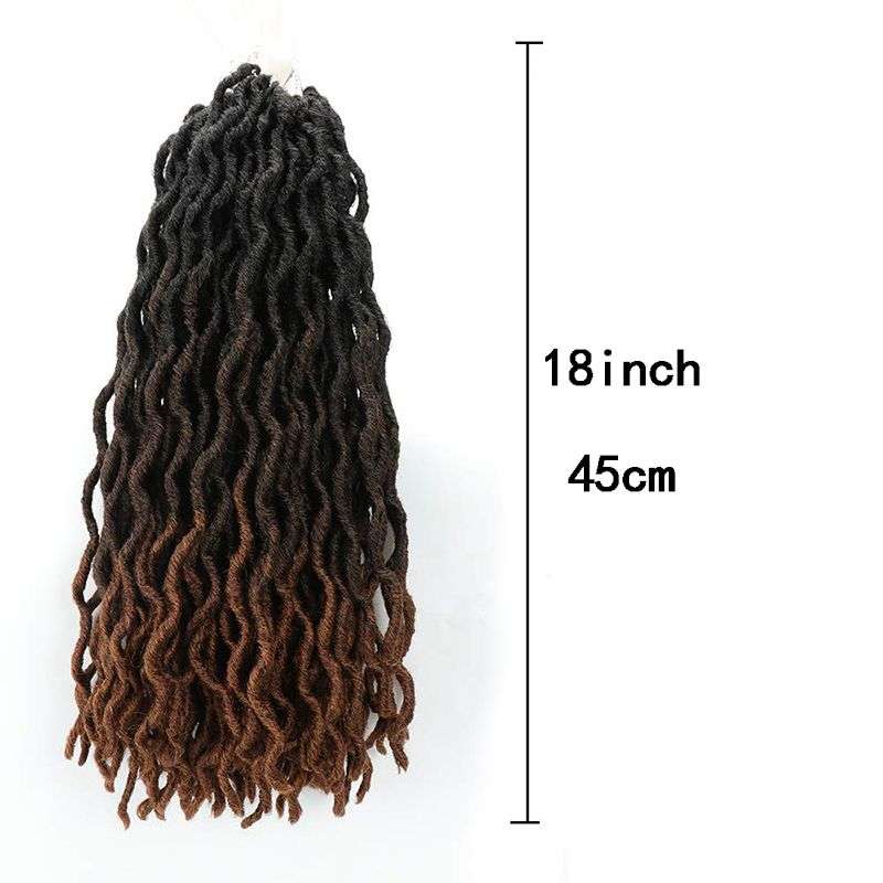 18" Wavy Gypsy Locs Ombre Crochet Hair African Roots Braiding Hair - Black