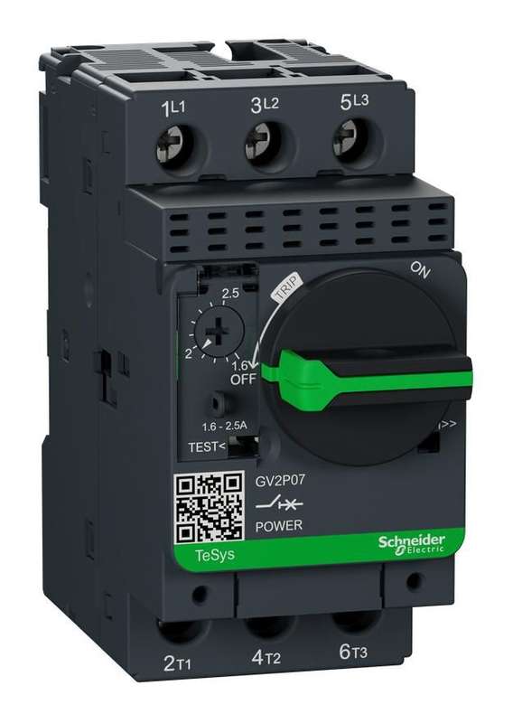 Schneider Electric (GV2P07) Thermal Magnetic Circuit Breaker, 2.5A, 3 Pole