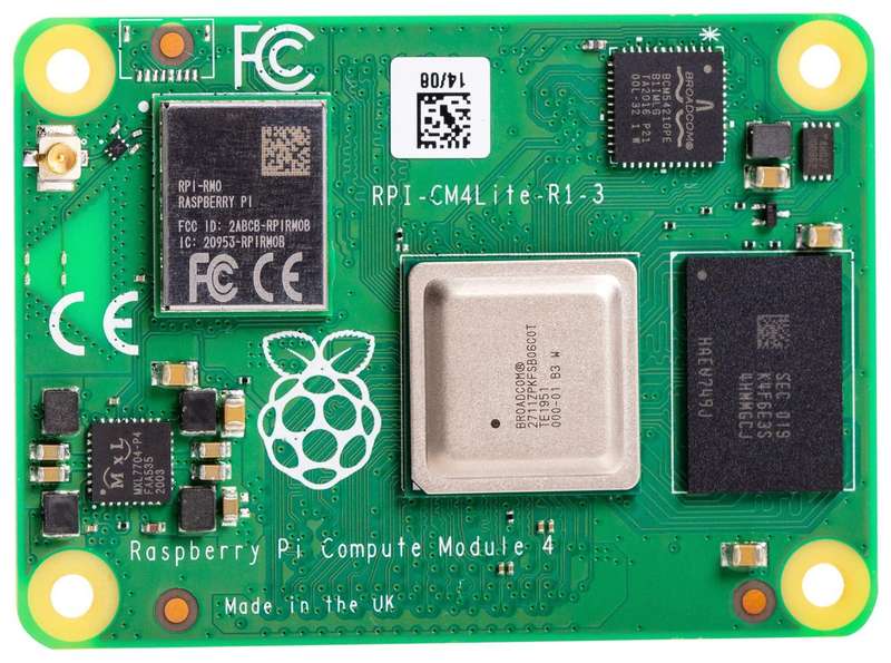 Raspberry-Pi (CM4101000) Compute Module 4 Lite, ARM Cortex-A72, 1GB, WiFi