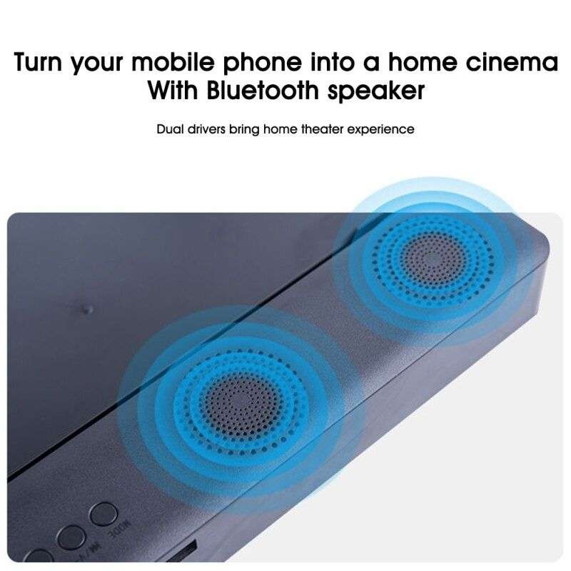 6D Portable Mobile Screen Amplifier F12 - White - With Bluetooth Speaker