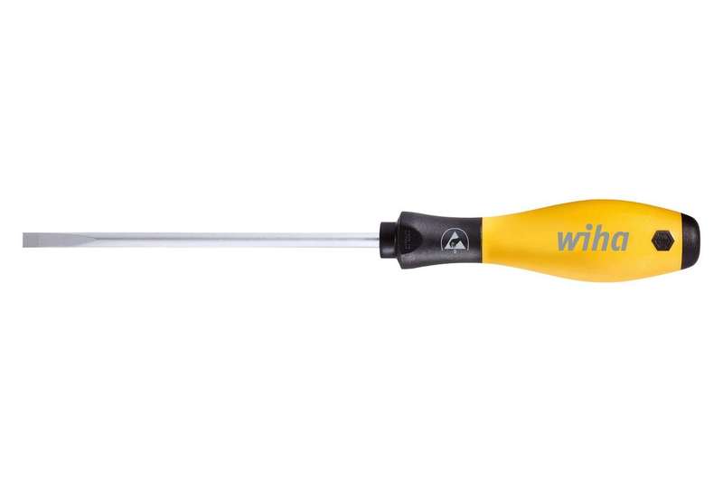 Wiha (27151) Screwdriver, Slotted, 4 mm Tip, 100mm Blade, 211mm Overall