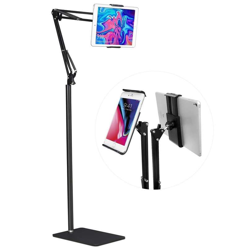 Metal Adjustable Flexible iPad / Tablet / Smartphone Floor Stand