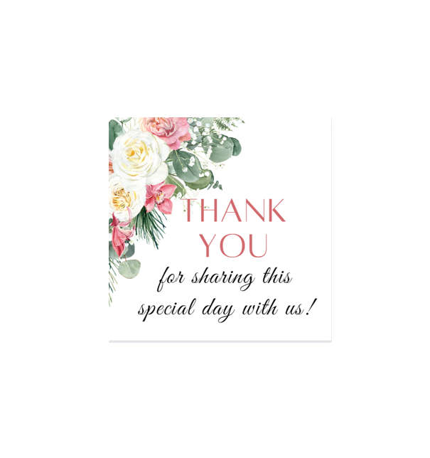 Thank You For Sharing This Day With Us - Stickers - Pack of 200 stickers