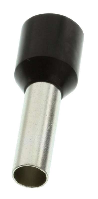 Multicomp Pro (E6012-BLACK) Wire Ferrule, Single Wire, 10 AWG, 6 mm², 12 mm