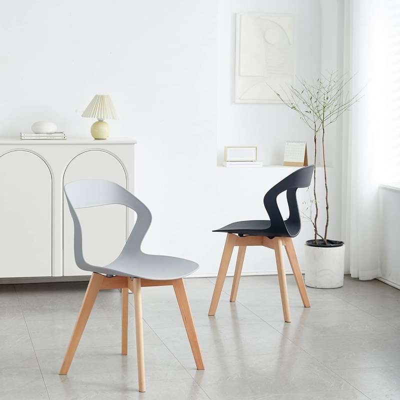 Plastic Kitchen Chair 2 Pack - White