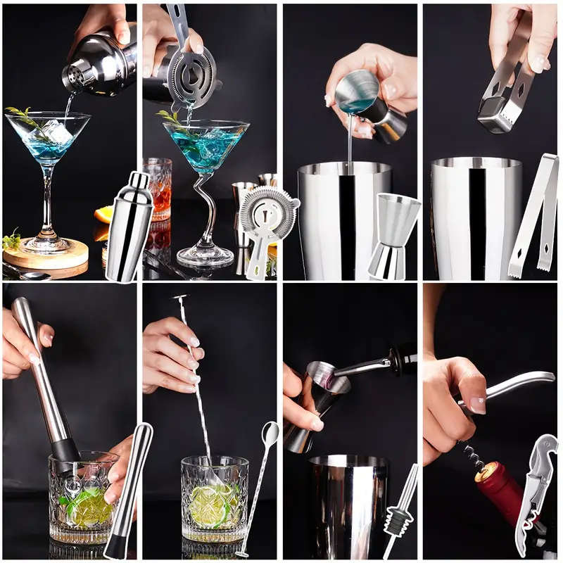 12 - Piece Stainless Steel Cocktail Shaker Bar Set