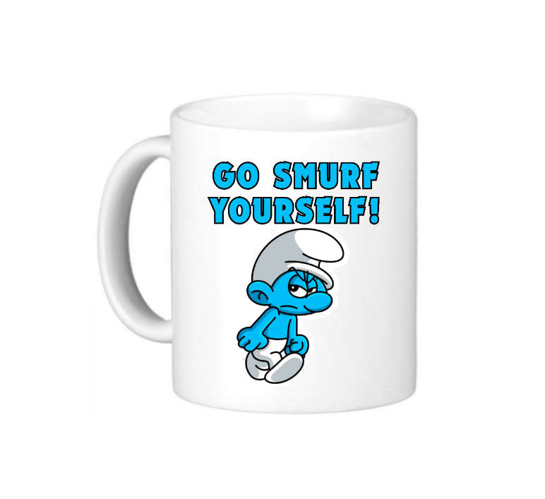 Go Smurf Yourself Coffee Mug - Double Sided Smurf Design
