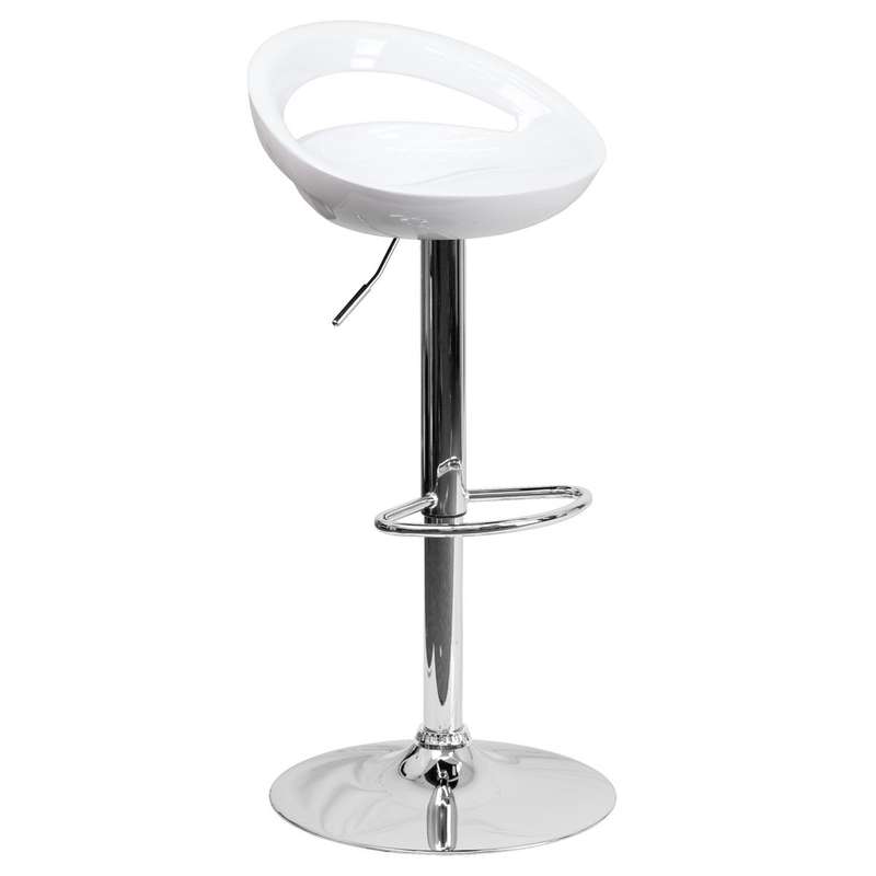 Cut Out Bar Stool Glossy - White
