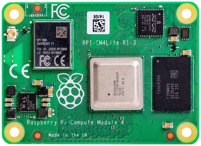 Raspberry-Pi (CM4101000) Compute Module 4 Lite, ARM Cortex-A72, 1GB, WiFi