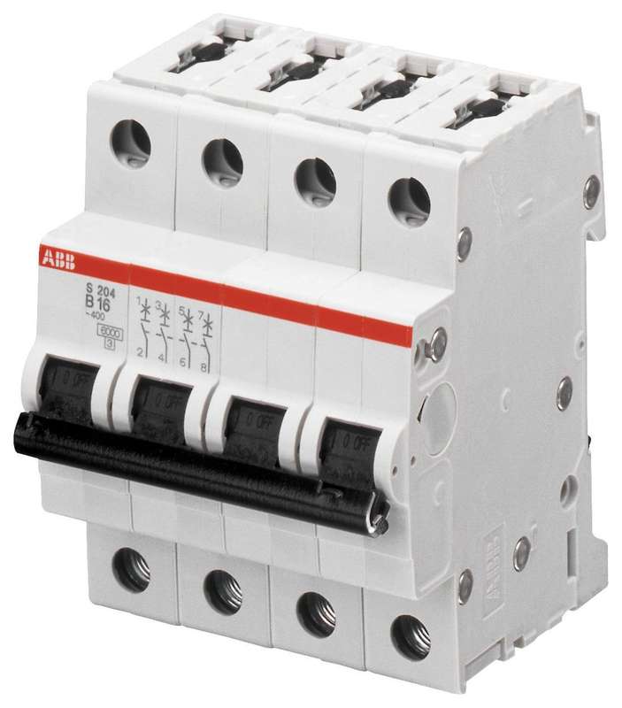 Abb (S204M-D32) Thermal Magnetic Circuit Breaker, 32A, 4 Pole