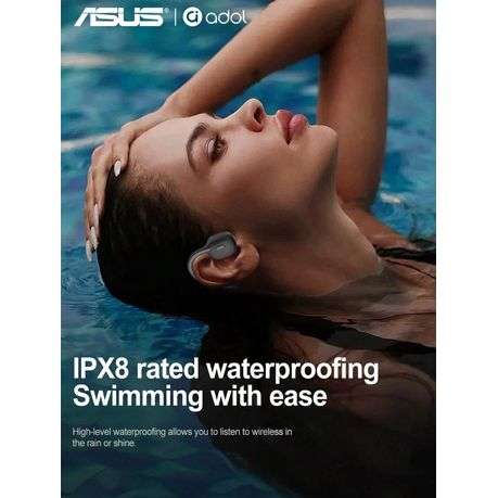 ASUS Adol - IPX8 Waterproof Wireless Bone Conduction Sports Headset - Black