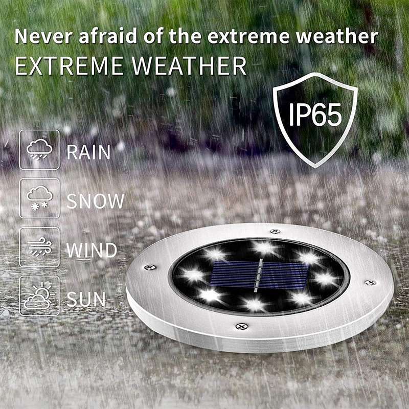 Solar Ground Light Waterproof - Pack Of - 8 Ground Garden Light Spot Light