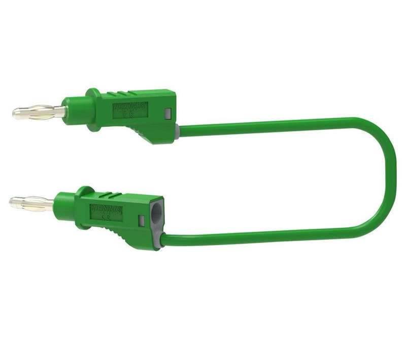 Tenma 72-13782 Test Lead, 4mm Stack Banana Plug, 70 VDC, Green, 500 mm