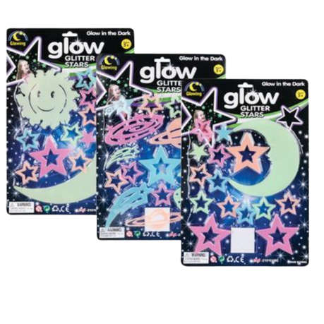 Sticker glow-in-the-dark stars asstd 1 pack