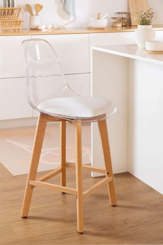 Transparent High Bar stools- Ergonomic & Elegant Design-Transparent White