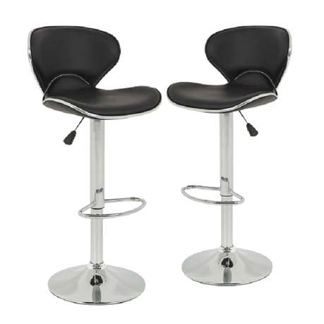 Swivel Bar Chairs Counter Height Bar Stools - Set of 2 - Black
