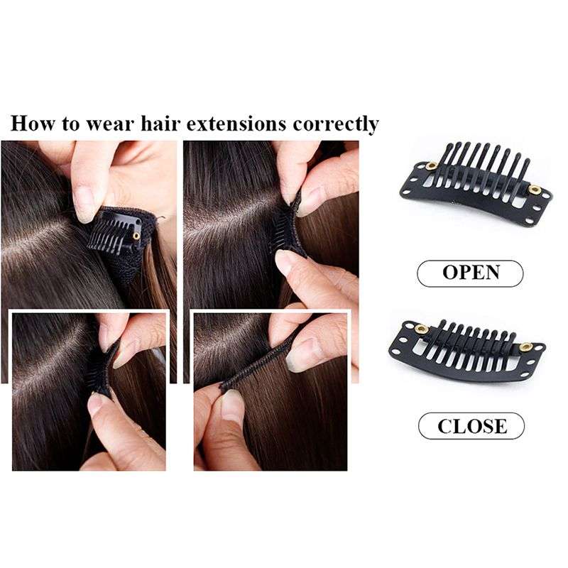 50cm Curly Wavy Long 4 PCS Set Thick Clip In On Hair Extensions - 9#